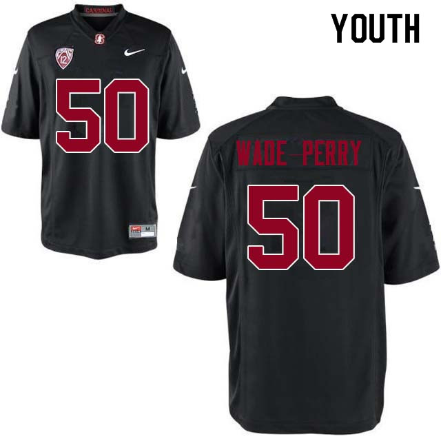 Youth Stanford Cardinal #50 Dalyn Wade-Perry College Football Jerseys Sale-Black - Click Image to Close